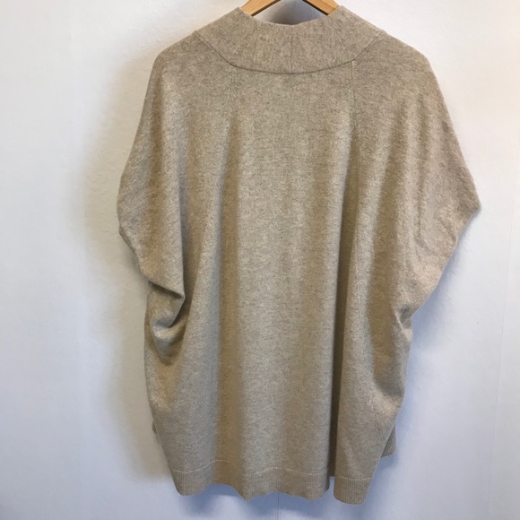 Vince Cashmere Oversized Poncho Sz L Beige S/S - Picture 7 of 7
